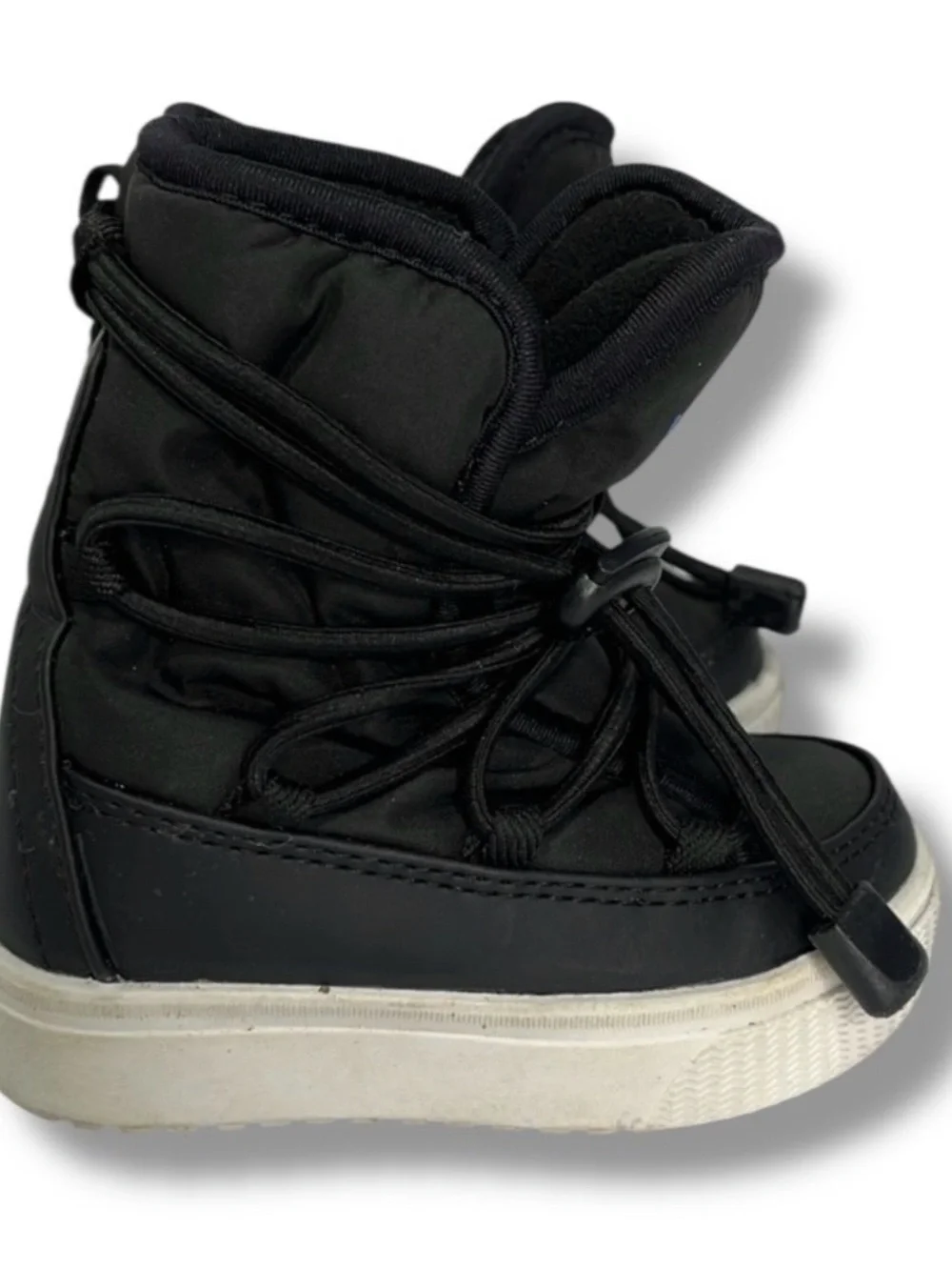 Native Black Kids Lace-Up Puffer Boot